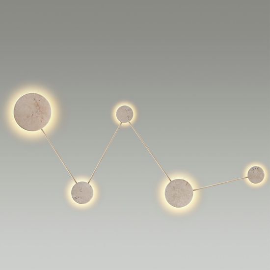 6625/25WL HIGHTECH ODL24 177 Настенный светильник бежевый/металл/камень (травертин) IP20 LED 24W 3000K 220V TRAVERTINO