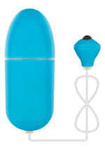 Голубое виброяйцо FUNKY EGG ON A WIRE - 7,5 см.
