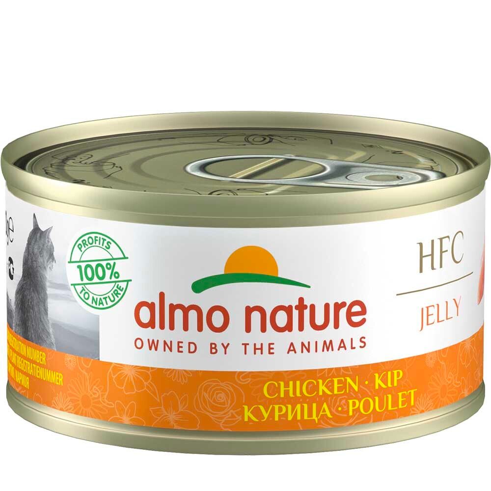 Almo Nature консервы для кошек &quot;HFC Jelly&quot; с курицей (55% мяса) (желе) 70 г банка