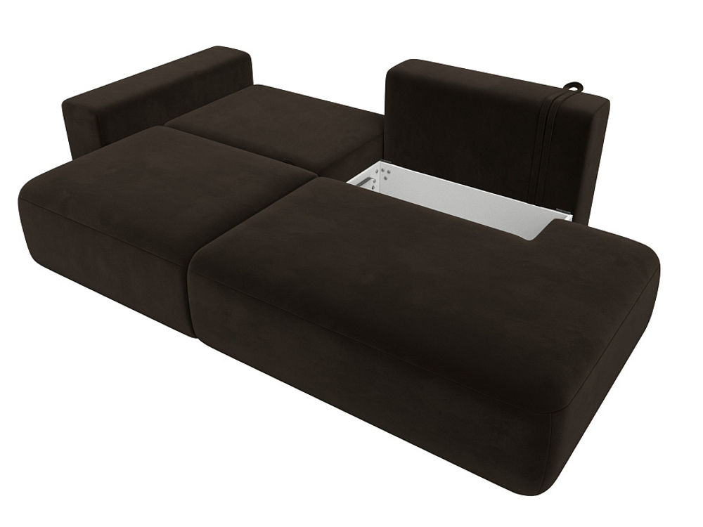 Диван угловой Лига-036 НПБ Модерн левый угол МИКРОВЕЛЬВЕТ Коричневый