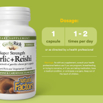 Natural Factors, GarlicRich®, суперсильный чеснок и рейши, 120 вегетарианских капсул с отсроченным высвобождением