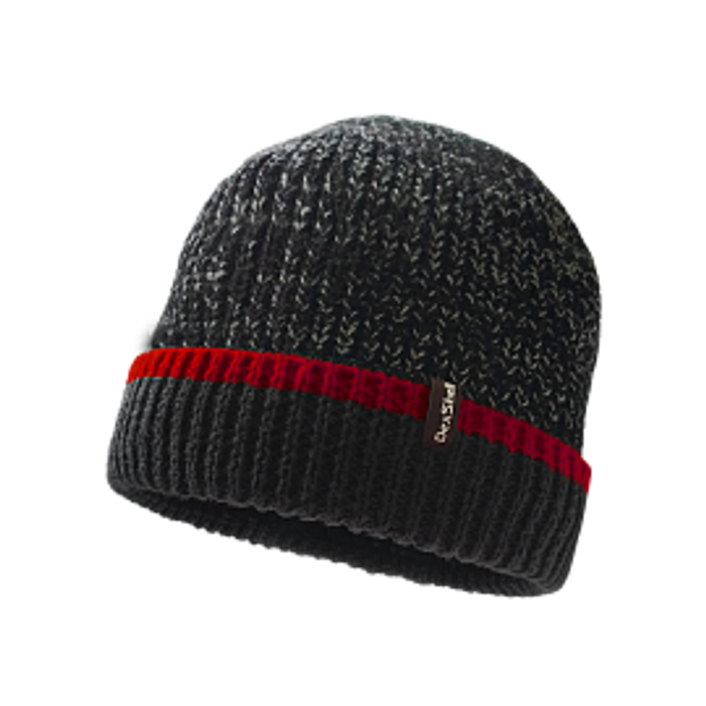 Водонепроницаемая шапка Dexshell Cuffed Beanie черный/красный S/M (56-58 см)