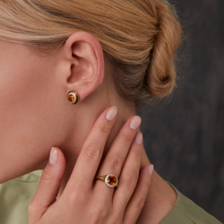 Кольцо с Турмалином и Бриллиантами, Эмаль, R0143-3/3