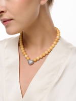 Колье "Autumn Heart Yellow" Silver