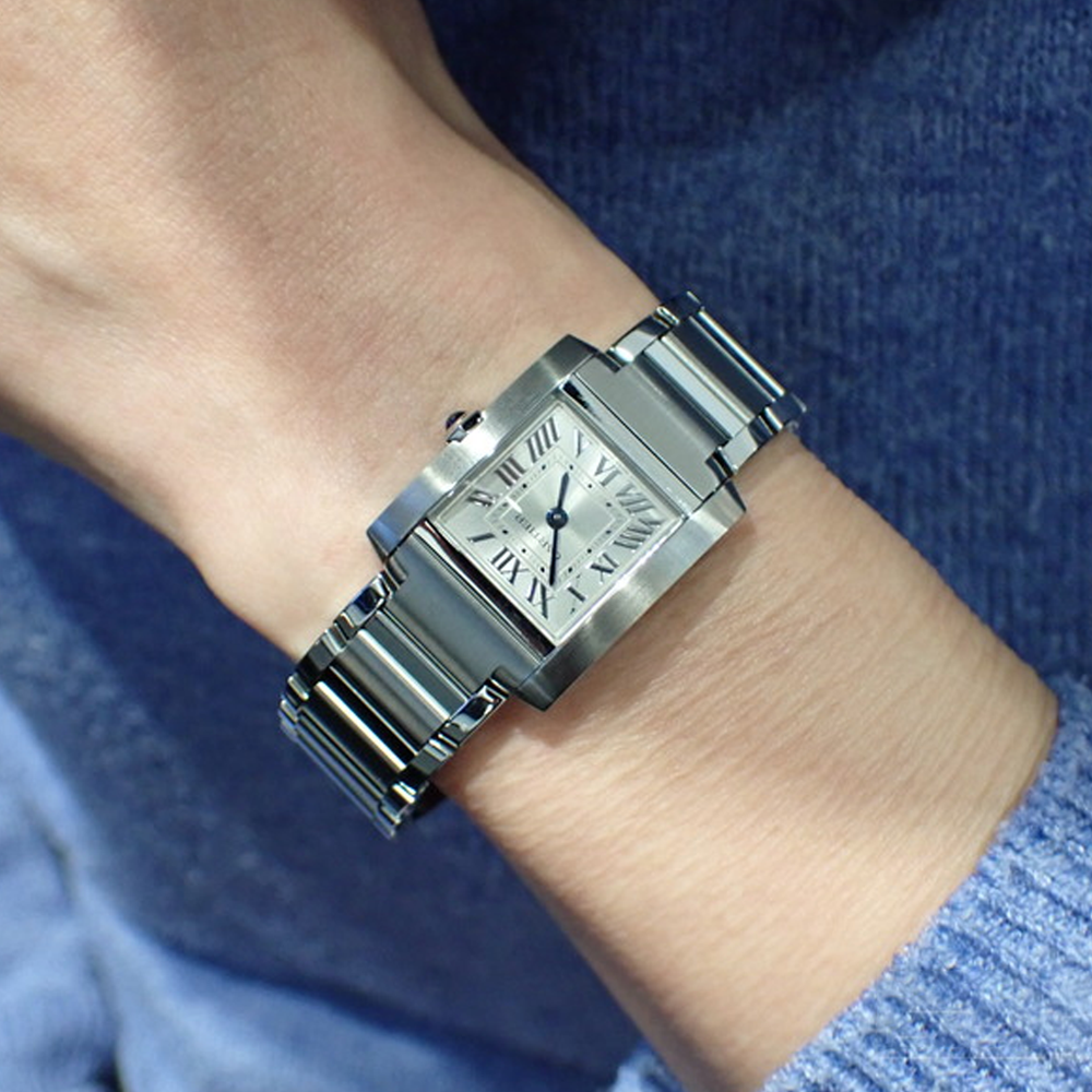 CARTIER TANK DE Quartz Movement Women"s Watch Watch 25.7*21.2mm Silver Dial Stainless Steel Watchband