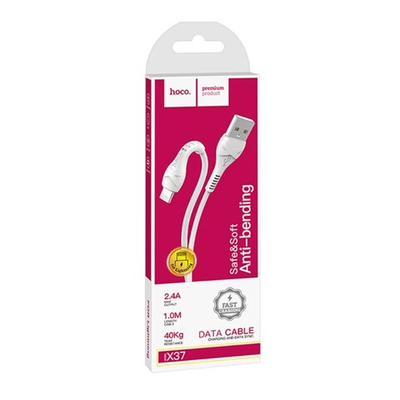 Кабель Hoco X37 Lightning 2.4А белый 1 м