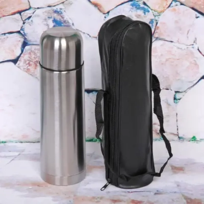 Термос металлический 750мл в черном чехле