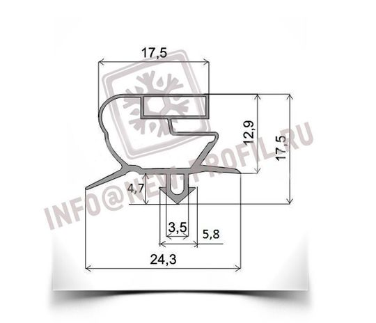 Уплотнитель для холодильного стола CORECO 585*455 мм по пазу(018 АНАЛОГ)