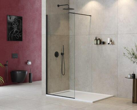 Душевая перегородка Cezares LIBERTA-L-1-95-120-C-NERO, профиль черный