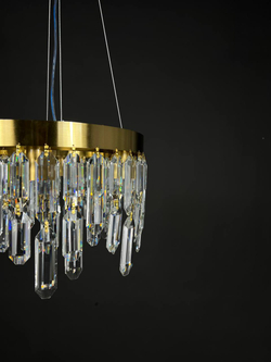 Люстра подвесная Lanbos QS.99571-400 T, 6 ламп Е14, 240 Вт, золотая