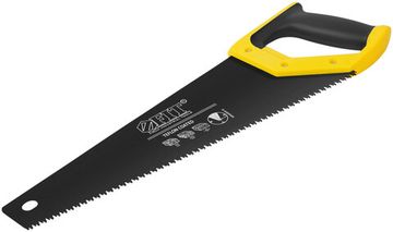 Ножовка по дереву, средн.кален.зуб 7 ТPI, 3D заточка, пласт.прорезинен.ручка, тефлон.покрытие 400 мм