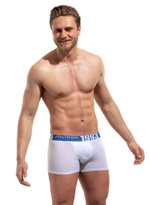 Хлопковые трусы-боксеры с принтом на резинке (Размер: S) (Цвет: белый)