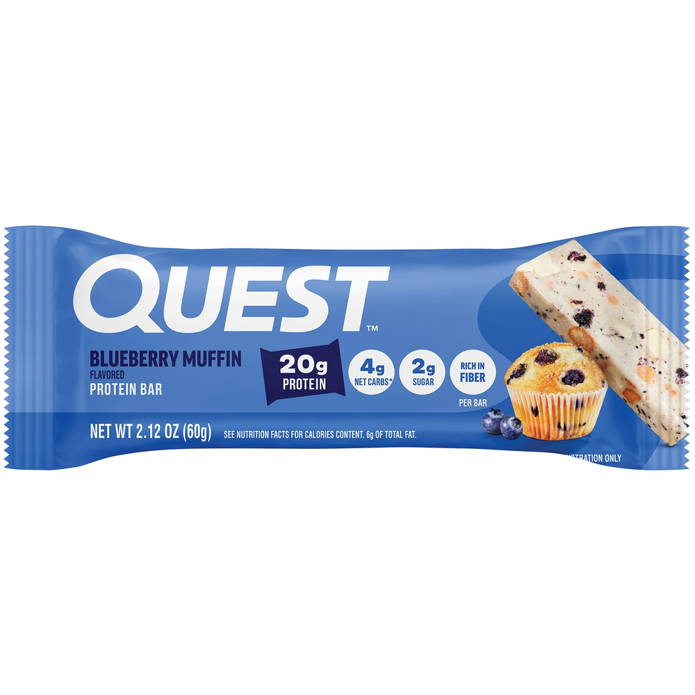 Quest Nutrition, протеиновый батончик, кекс с голубикой, 4 шт. по 60 г (2,12 унции)