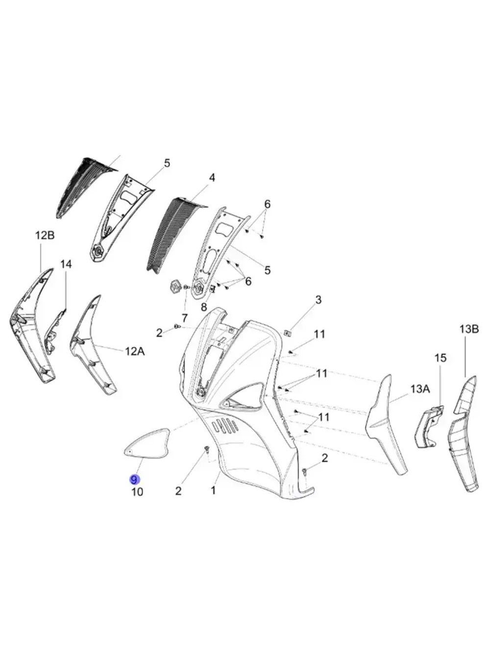 Рамка стекла поворотника Piaggo PG641483