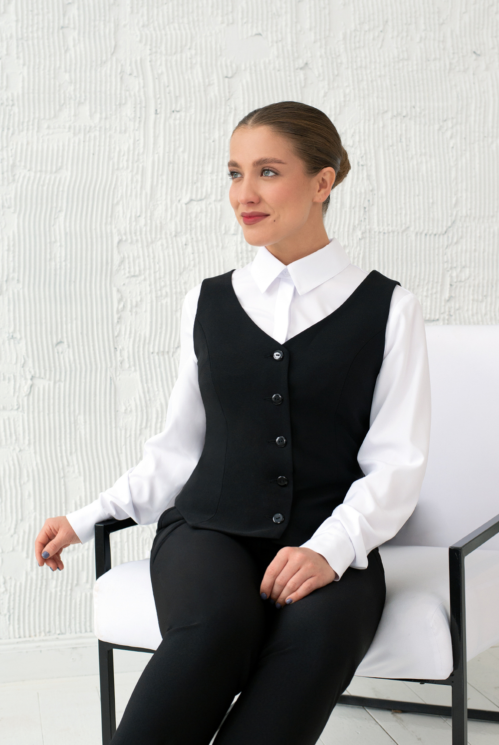 Жилет с подкладом 746Д, черный #70Ч06746Д