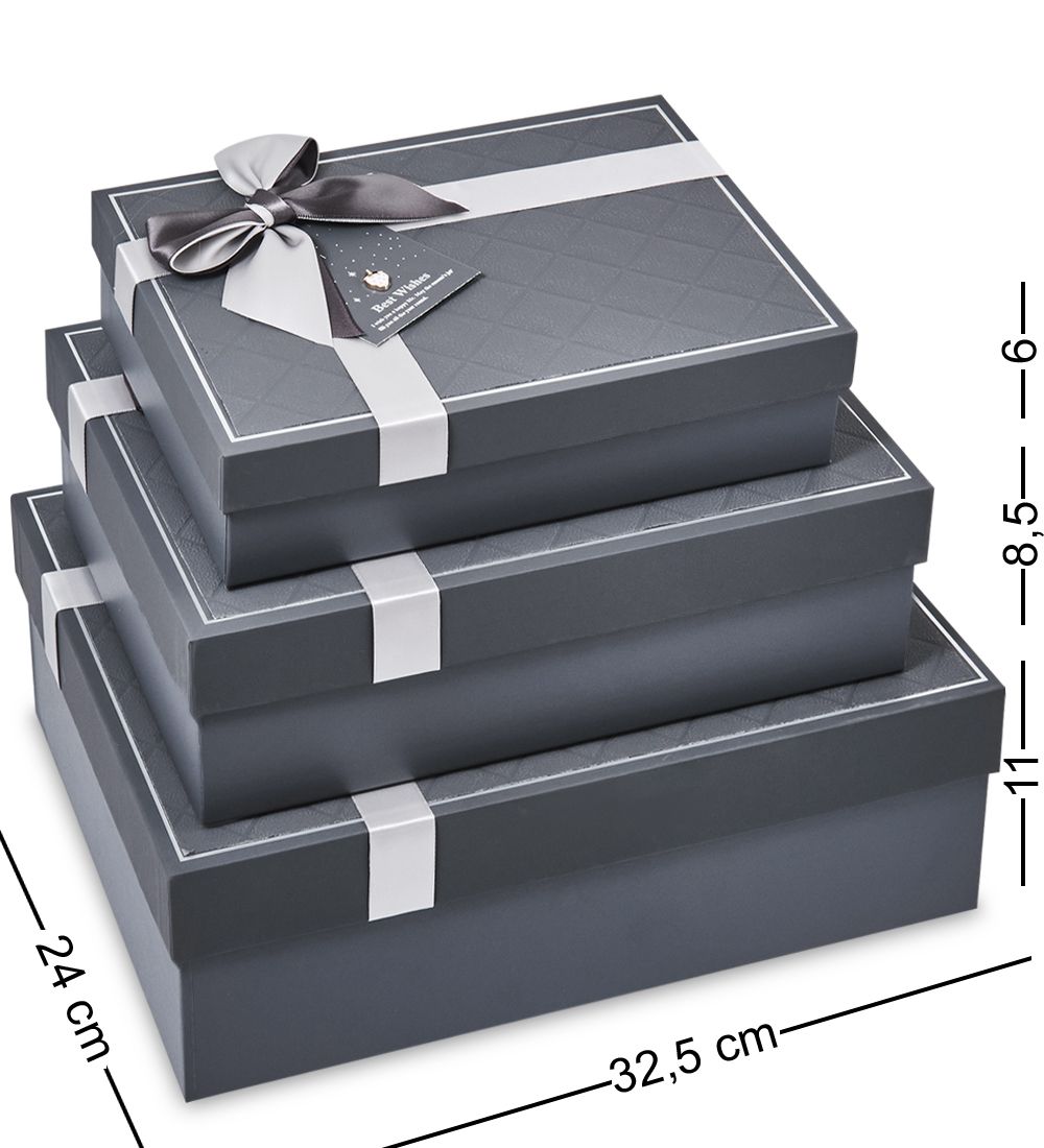 WF-166-B Набор коробок из 3 шт, серый