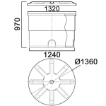 Бак цилиндрический вертикальный 1000 л с дыхательным клапаном Анион 1000 л. вертикальный (1360x1360x970см;белый) - арт.559494