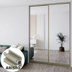 Дверь-купе ARISTO SMART, зеркало, профиль шампань матовая
