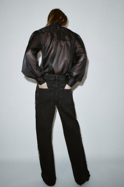 ZARA ДЖИНСЫ Z1975 REGULAR FIT С ВЫСОКОЙ ПОСАДКОЙ, ЧЕРНЫЙ