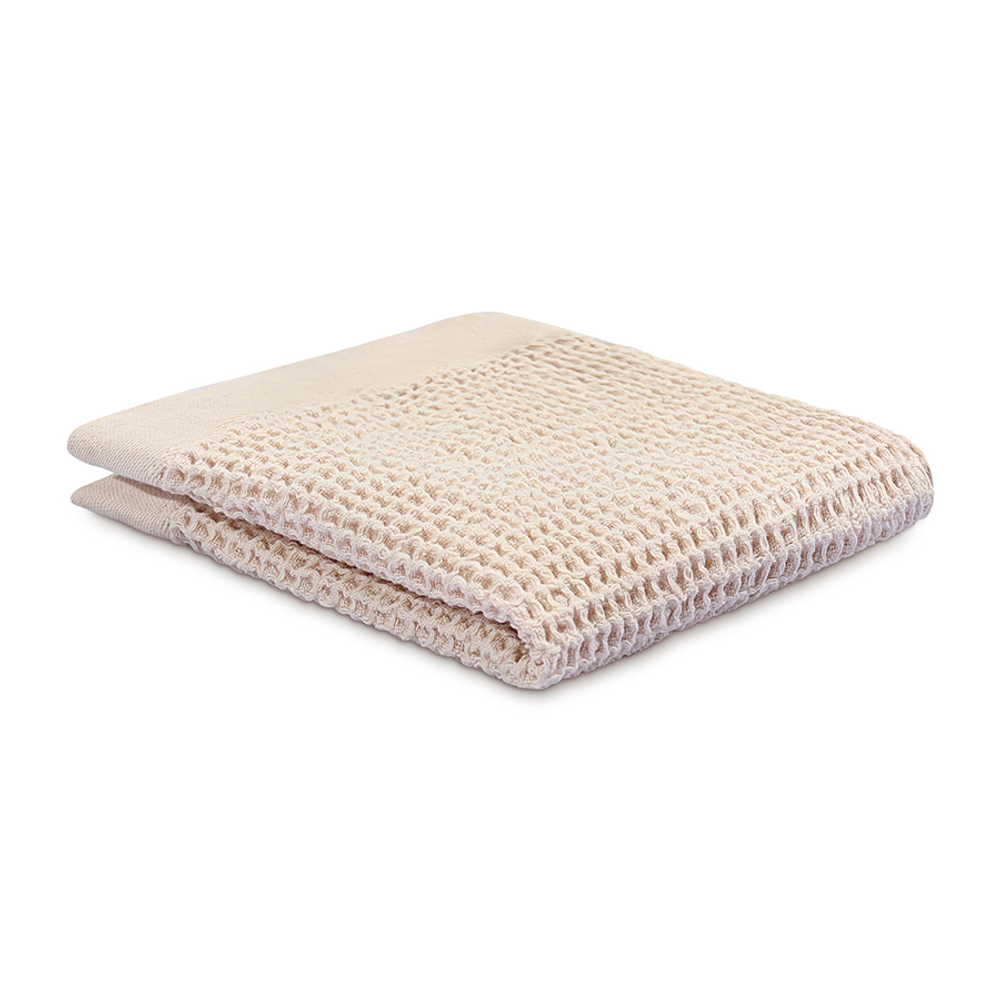 Полотенце для лица из умягченной вафли кремового цвета из коллекции essential, 30x30 см