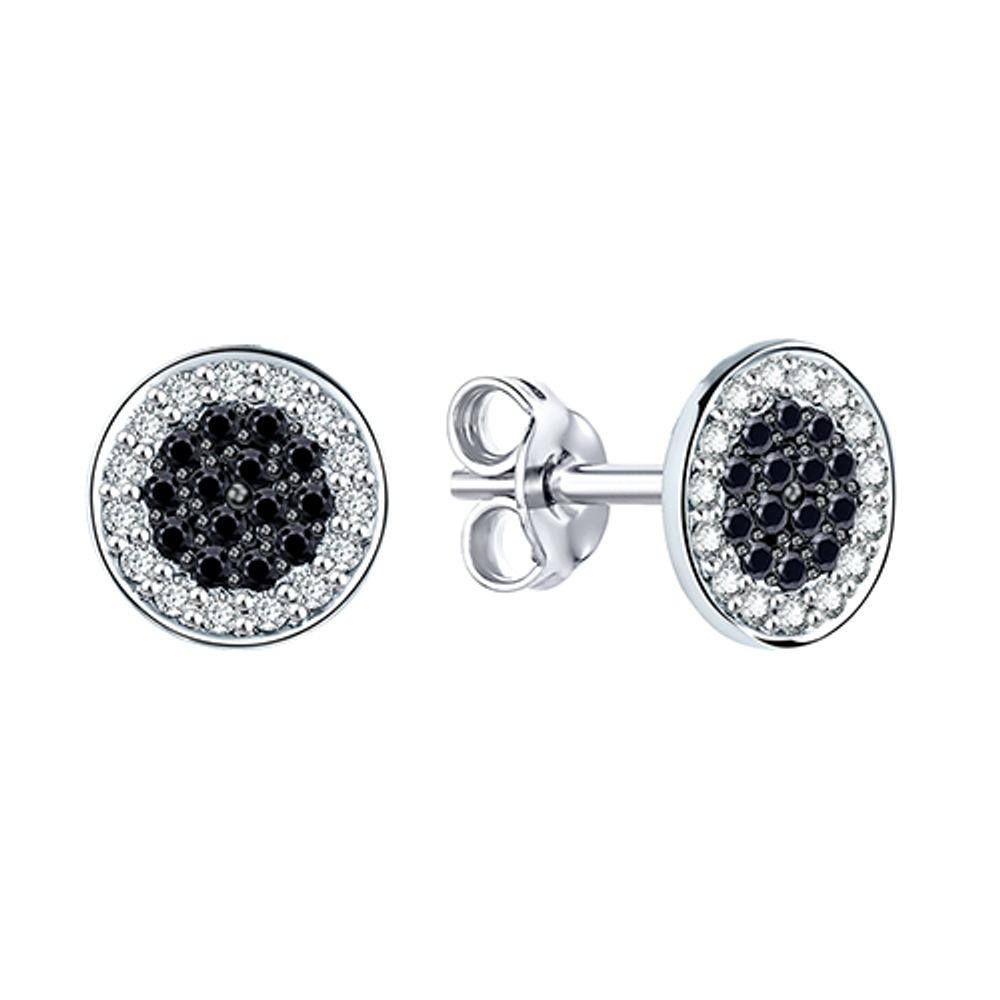 Серьги из серебра с фианитами