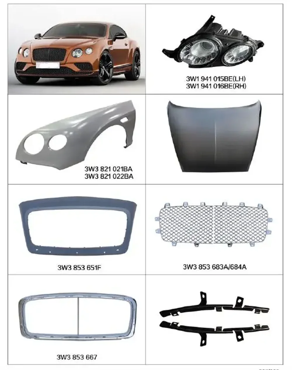 Комплект рестайлинга для Bentley Continental GT Supersport 2015-2018 Бентли Континенталь