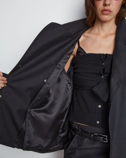 Тренч с утепленным жилетом черный