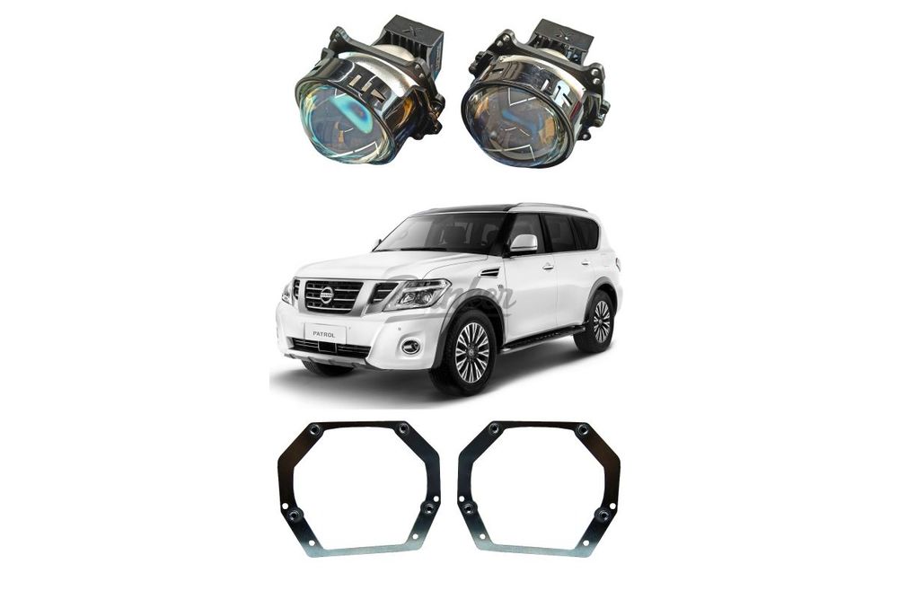Комплект для замены штатных светодиодных линз Nissan Patrol Y62 рестайлинг 2014-2021
