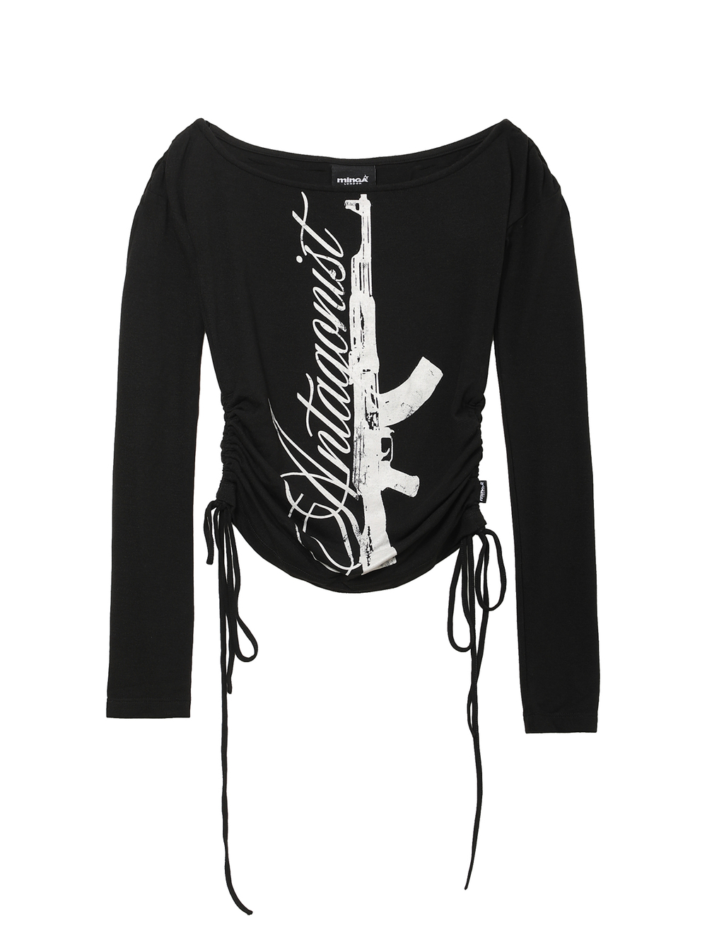 Топ Havoc Black Gun Graphic Off Shoulder