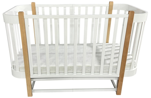 Детская кроватка Антел Nezabudka продольный маятник 3 в 1 белый/бук