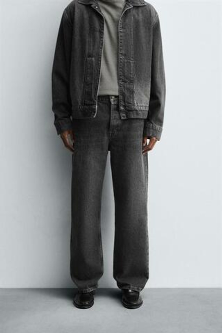 ZARA ДЖИНСЫ STRAIGHT FIT, УГОЛЬНЫЙ