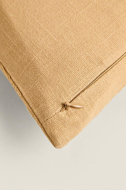 ZARA HOME ХЛОПКОВЫЙ ЧЕХОЛ ДЛЯ ДЕКОРАТИВНОЙ ПОДУШКИ С ЦВЕТОЧНОЙ ВЫШИВКОЙ, БЕЖЕВЫЙ