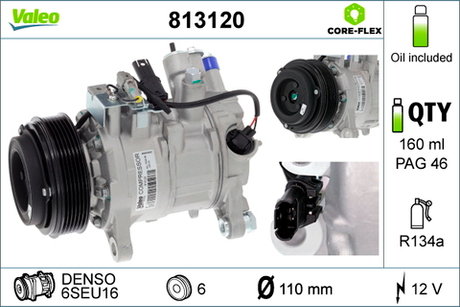 VALEO - 813120-VAL - Compressor, air conditioning - Povrat artikla narucenog iz Njemacke nije moguc.