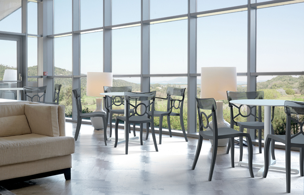 Стул пластиковый Papatya Opera-S, белый, дымчатый