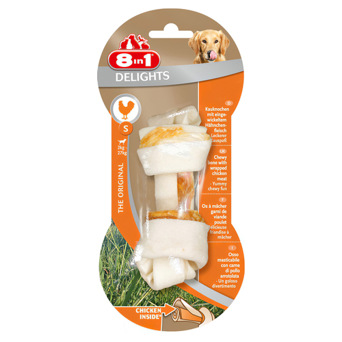 8in1 Delights S косточка с куриным мясом для мелких и средних собак  11 см.