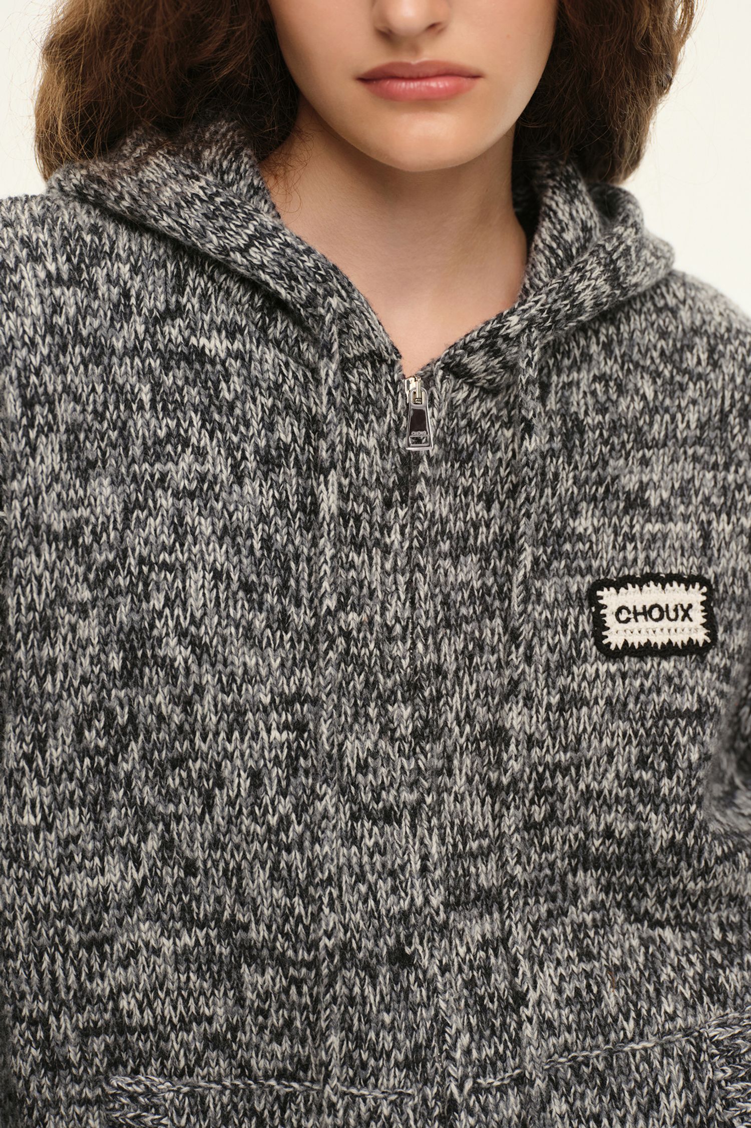 Худи на молнии ((Just comfy)), черно-белый