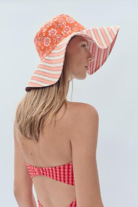 ZARA ШЛЯПА-ПАНАМА С ПРИНТОМ, С ПРИНТОМ