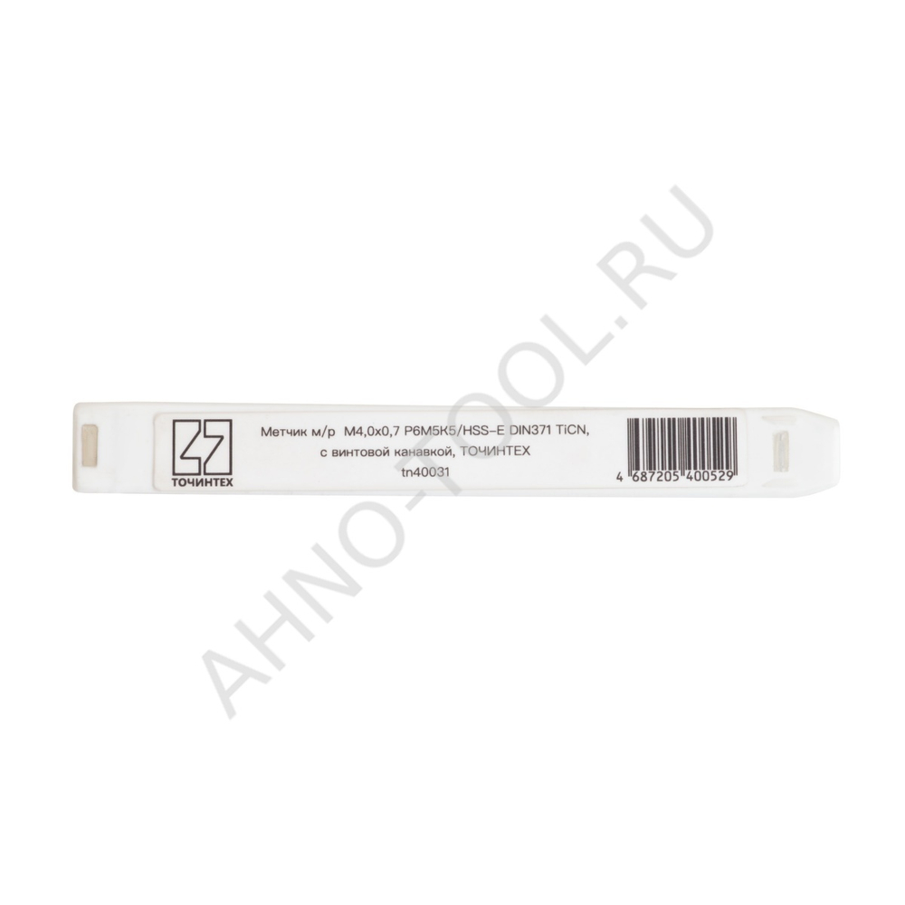Метчик м/р  М4,0х0,7 Р6М5К5/HSS-E DIN371 TiCN, с винтовой канавкой, ТОЧИНТЕХ
