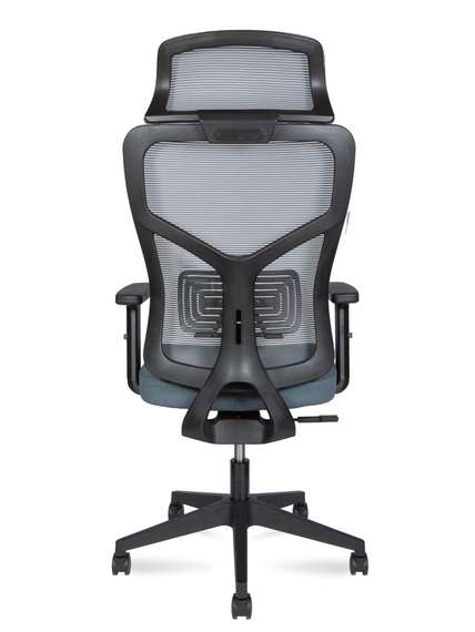 Кресло офисное Норден / Аспер / Asper / черный пластик  /  серая сетка / серая ткань