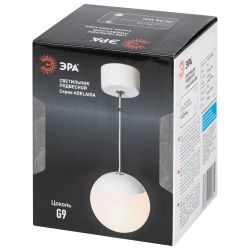 Светильник подвесной (подвес) ЭРА ADELAIDA PL35 WH G9 потолочный шар белый