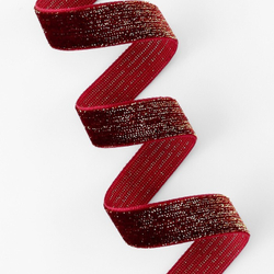 Бархатная лента с золотым люрексом 15 мм