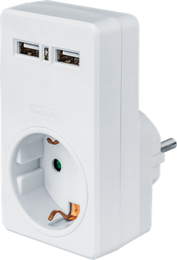 Адаптер Navigator 61 699 NAD-USB02-1E-C-WH с/з 1 гн. USB2.1A