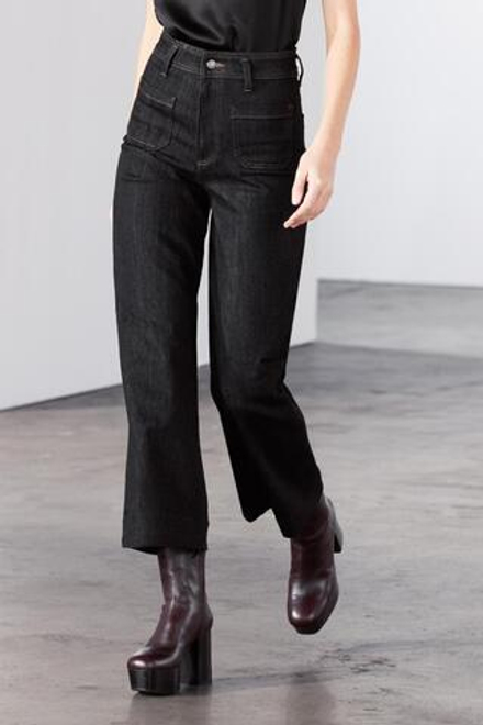 ZARA ДЖИНСЫ WIDE-LEG С ВЫСОКОЙ ПОСАДКОЙ И КАРМАНАМИ — ZW COLLECTION, ЧЕРНЫЙ