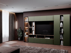 Гостиная Харди 3 Дуб Делано Темный / Зеленый