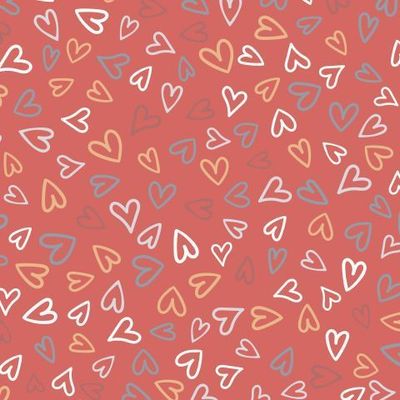 сердца на красном фоне