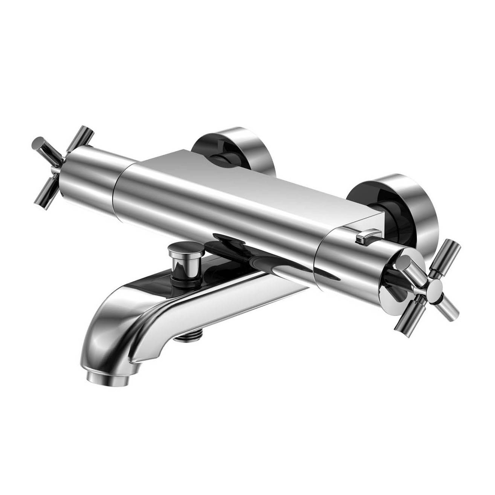 Steinberg Серия 250 Термостат для ванны/душа настенный 1/2“ с регулировкой температуры и расхода воды, с переключателем, с защитой от обратного потока, хром 250 3100