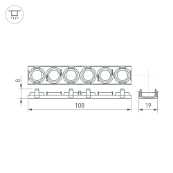 Экран линзованный SL-LINE-W20-30deg-540 (Arlight, Пластик) 041791