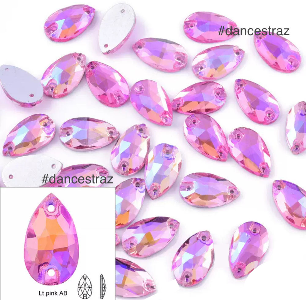 Стразы пришивные, Teardrop, Light Pink AB, A3-P49, 13*22mm, (20 ea/pkg), 3A (F2)