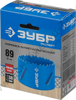 ЗУБР 89 мм, сталь Р6М5, Биметаллическая коронка (29531-089)