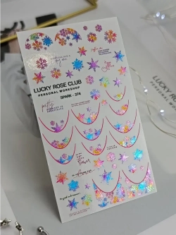 Lucky Rose Слайдеры наклейки для длинных ногтей 374